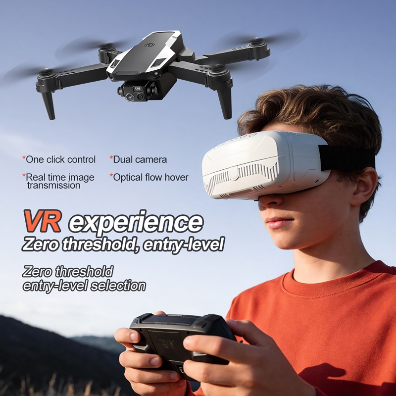 Drone Kit With Camera - M1/M1VRドローンキット（リモコンとVRグラス付き）4Kデュアルカメラ調整可能レンズ搭載空撮用リモコンドローン